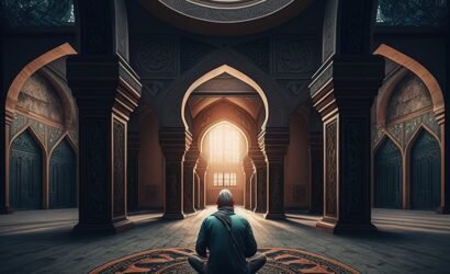 man-praying-inside-beautifully-structured-mosque