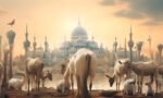 eid-adha-mubarak-animal-sacrifices-mosque-beautiful-islamic-background-photo-illustrationgenerative-ai